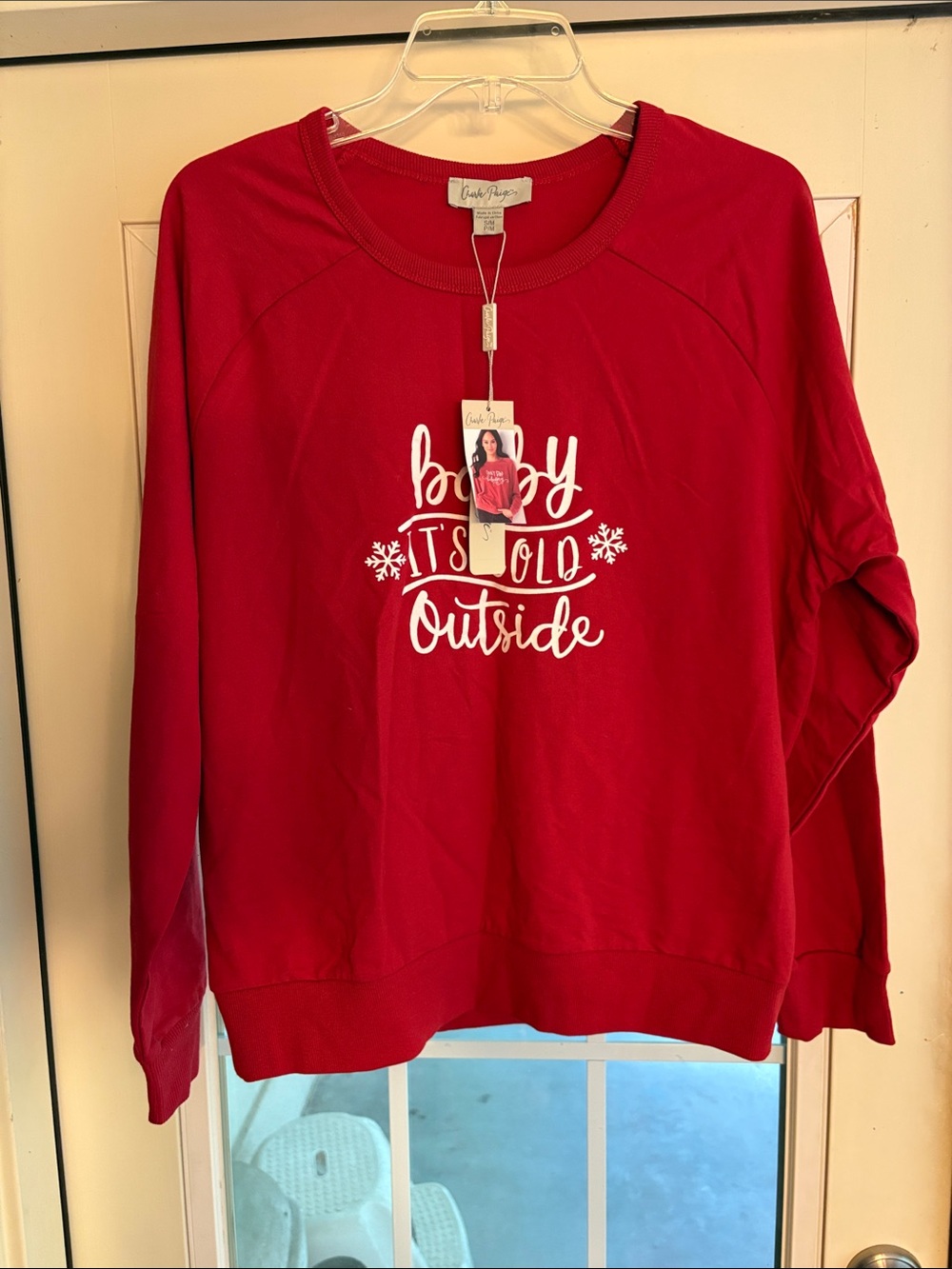 Charlie Paige Long Sleeved “Baby it’s Cold Outside” Light Sweater